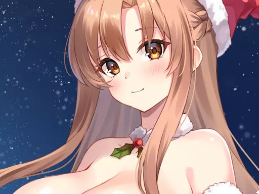 Anime Girls In Red Dress Tile Puzzle - Free Unblocked Game