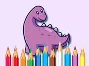 Coloring Book: Dinosaur With Flowers - Free Unblocked Game