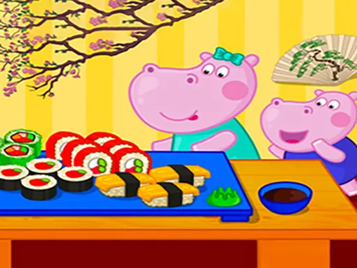 Hippo Japanese Cooking Party - Free Unblocked Game