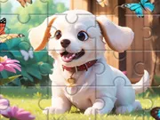 Jigsaw Puzzle: Dog In Garden - Free Unblocked Game