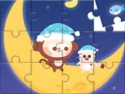 Jigsaw Puzzle: Monkey With Moon - Free Unblocked Game