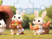Jigsaw Puzzle: Rabbits With Carrots - Free Unblocked Game
