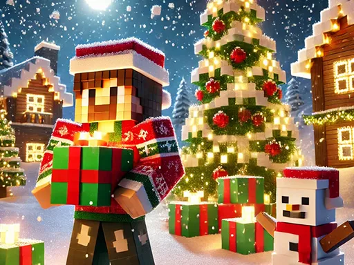 Minecraft Christmas Jigsaw: Festive Pixel Art Fun  - Free Unblocked Game