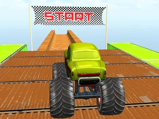 Monster truck stunts mega ramps - Free Unblocked Game