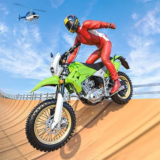 Real Motorbike Super Hero Stunt 3D - Free Unblocked Game
